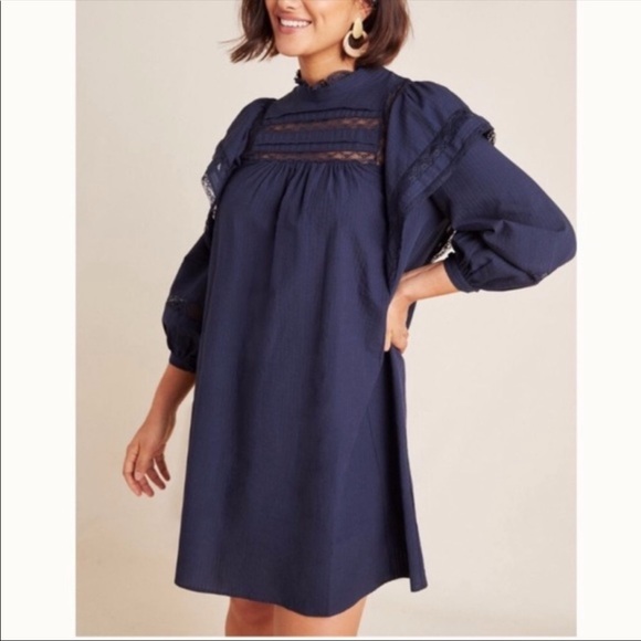 Anthropologie Dresses & Skirts - Anthropologie Maeve | Fleetwood Navy Tunic Dress